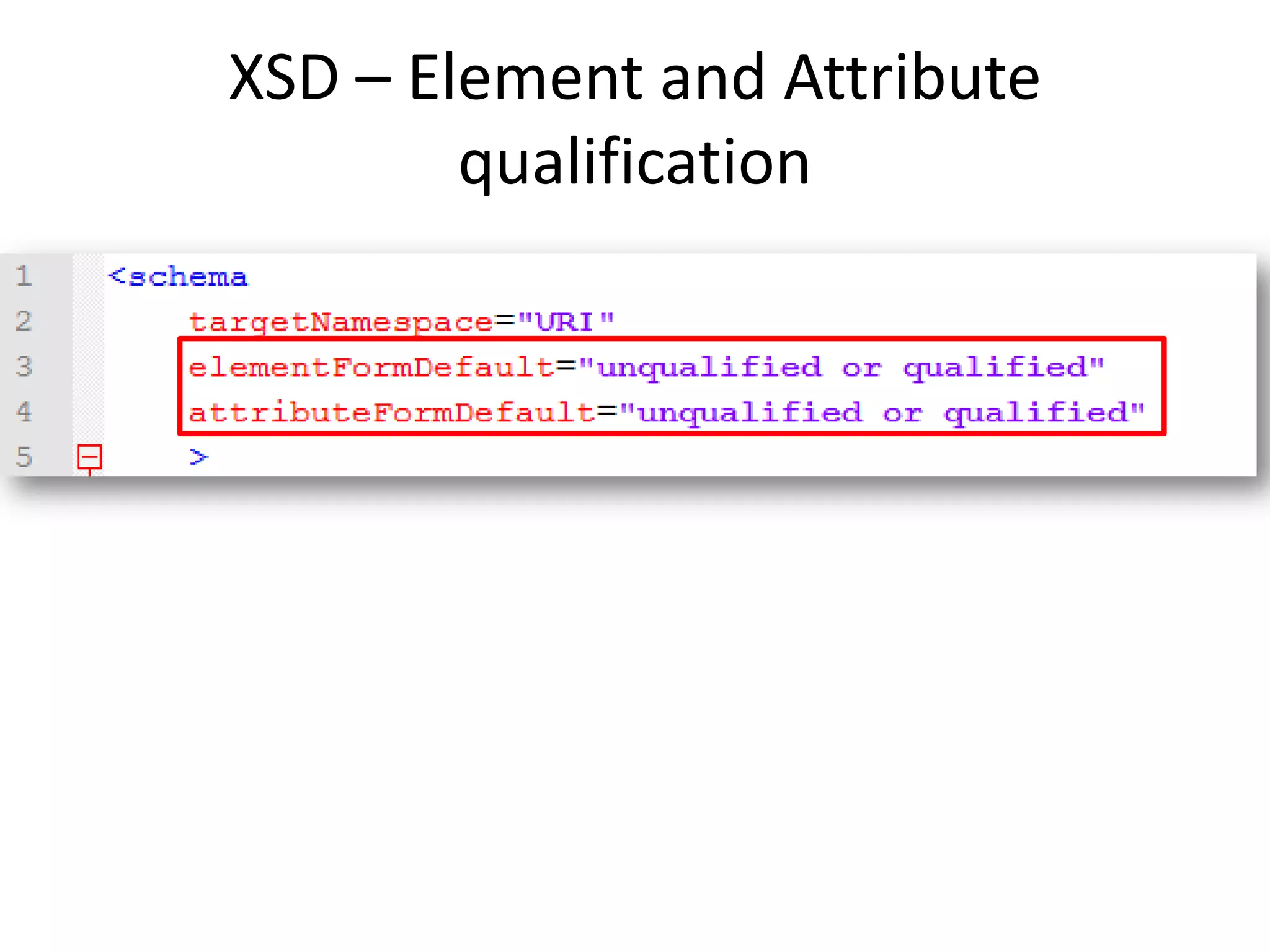 XSD – Element and Attribute qualification 