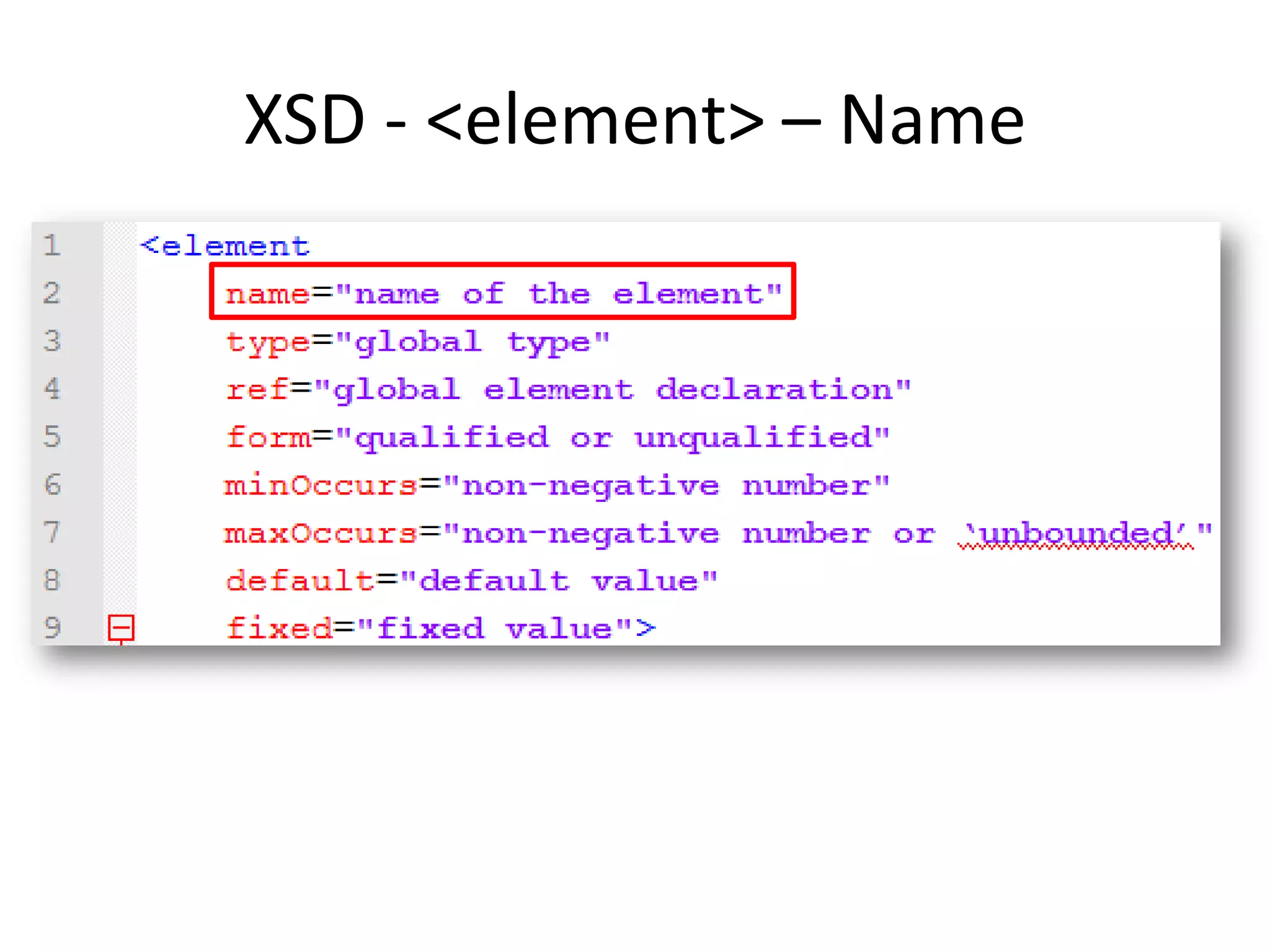XSD - <element> – Name 
