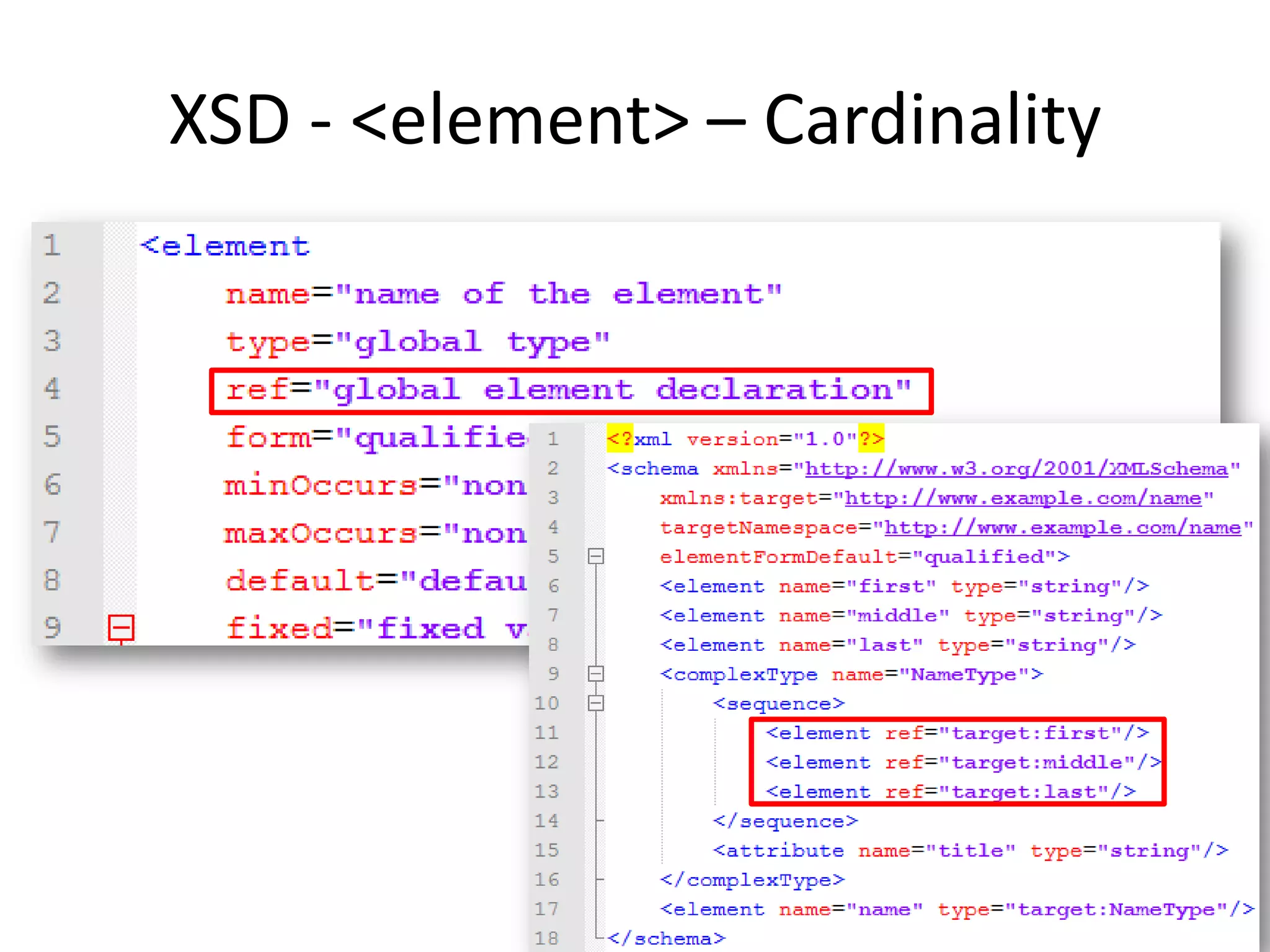 XSD - <element> – Cardinality 
