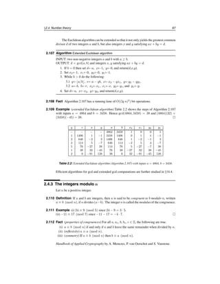 62 Ch. 2 Mathematical Background
co-NP
NPC
NP
P
NP ∩ co-NP
Figure 2.2: Conjectured relationship between the complexity classes P, NP, co-NP, and NPC.
1. Prove that L1 ∈ NP.
2. Select a problem L2 that is known to be NP-complete.
3. Prove that L2 ≤P L1.
2.73 Definition A problem is NP-hard if there exists some NP-completeproblemthat polytime
reduces to it.
Note that the NP-hard classification is not restricted to only decision problems. Ob-
serve also that an NP-complete problem is also NP-hard.
2.74 Example (NP-hard problem) Given positive integers a1, a2, . . . , an and a positive inte-
ger s, the computational version of the subset sum problem would ask to actually find a
subset of the ai which sums to s, provided that such a subset exists. This problem is NP-
hard. 
2.3.4 Randomized algorithms
The algorithms studied so far in this section have been deterministic; such algorithms fol-
low the same execution path (sequence of operations) each time they execute with the same
input. By contrast, a randomized algorithm makes random decisions at certain points in
the execution; hence their execution paths may differ each time they are invoked with the
same input. The random decisions are based upon the outcome of a random number gen-
erator. Remarkably, there are many problems for which randomized algorithms are known
that are more efficient, both in terms of time and space, than the best known deterministic
algorithms.
Randomized algorithms for decision problems can be classified according to the prob-
ability that they return the correct answer.
2.75 Definition Let A be a randomized algorithm for a decision problem L, and let I denote
an arbitrary instance of L.
(i) A has 0-sided error if P(A outputs YES | I’s answer is YES ) = 1, and
P(A outputs YES | I’s answer is NO ) = 0.
(ii) A has 1-sided error if P(A outputs YES | I’s answer is YES ) ≥ 1
2 , and
P(A outputs YES | I’s answer is NO ) = 0.
c
1997 by CRC Press, Inc. — See accompanying notice at front of chapter.
 