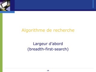 19
Algorithme de recherche
Largeur d’abord
(breadth-first-search)
 