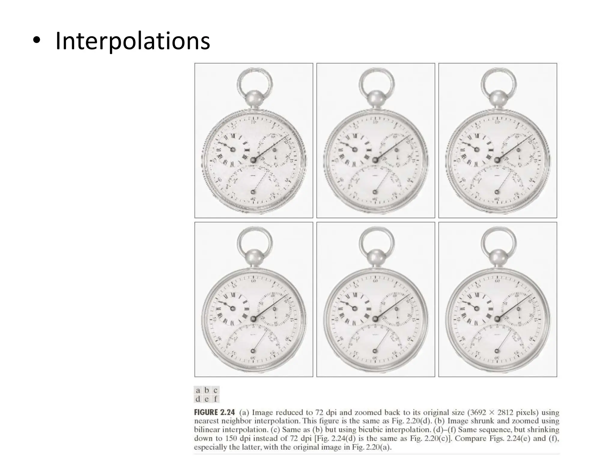 • Interpolations 