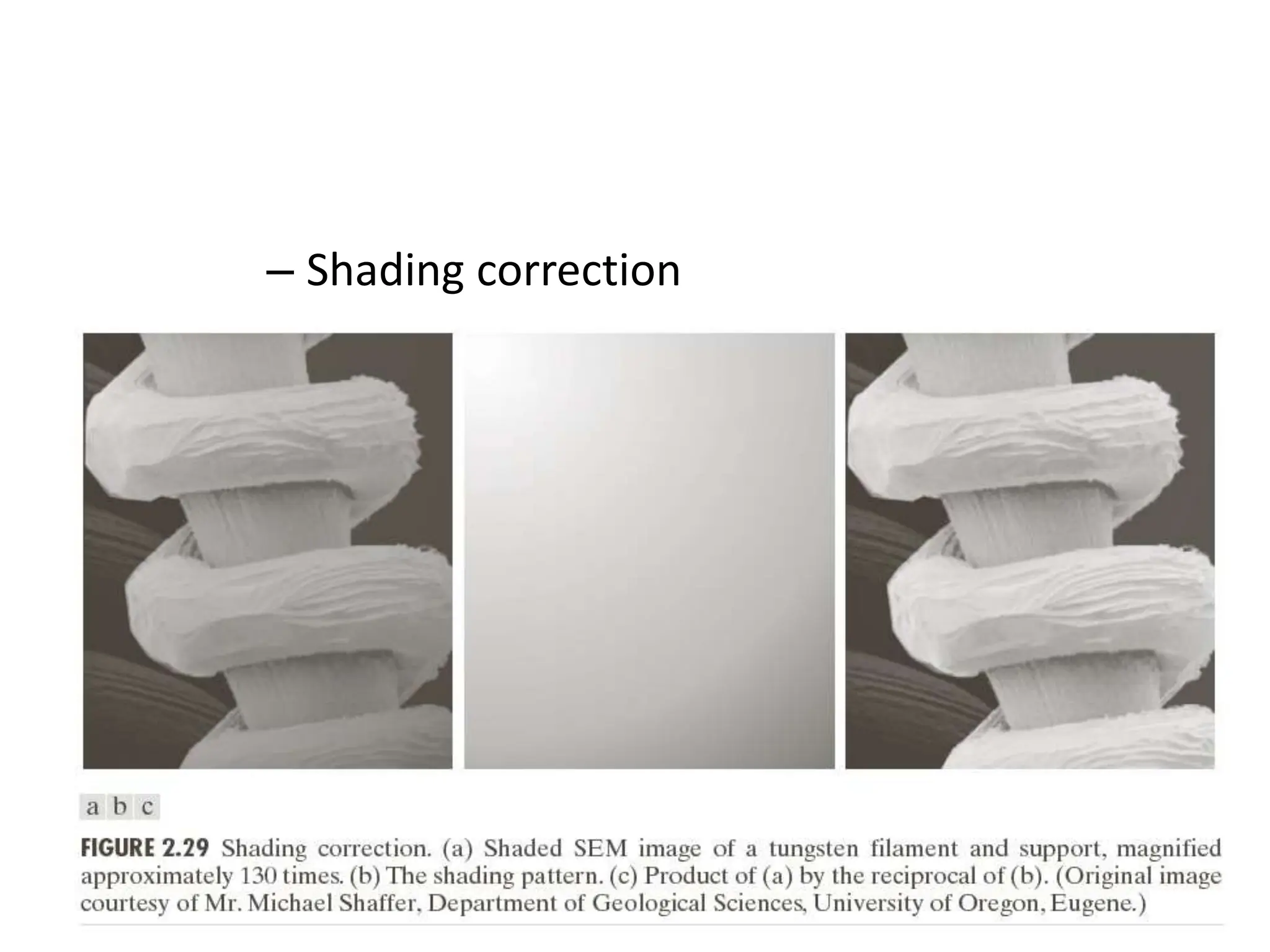 – Shading correction 