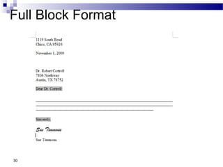 30
Full Block Format
 