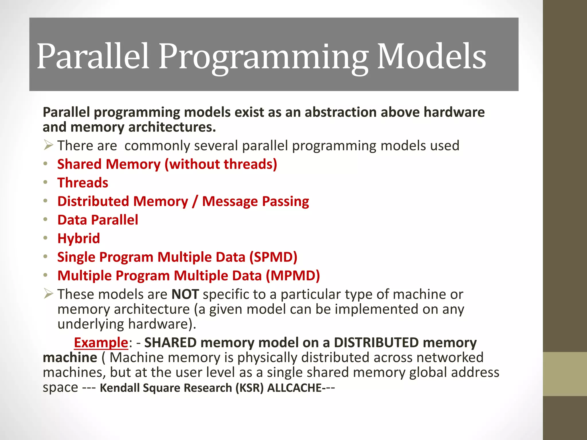 Chap 2 classification of parralel architecture and introduction to ...