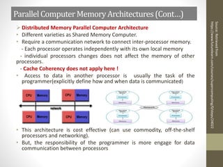 Chap 2 classification of parralel architecture and introduction to ...
