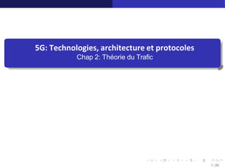 5G: Technologies, architecture et protocoles
Chap 2: Théorie du Trafic
1 /26
 