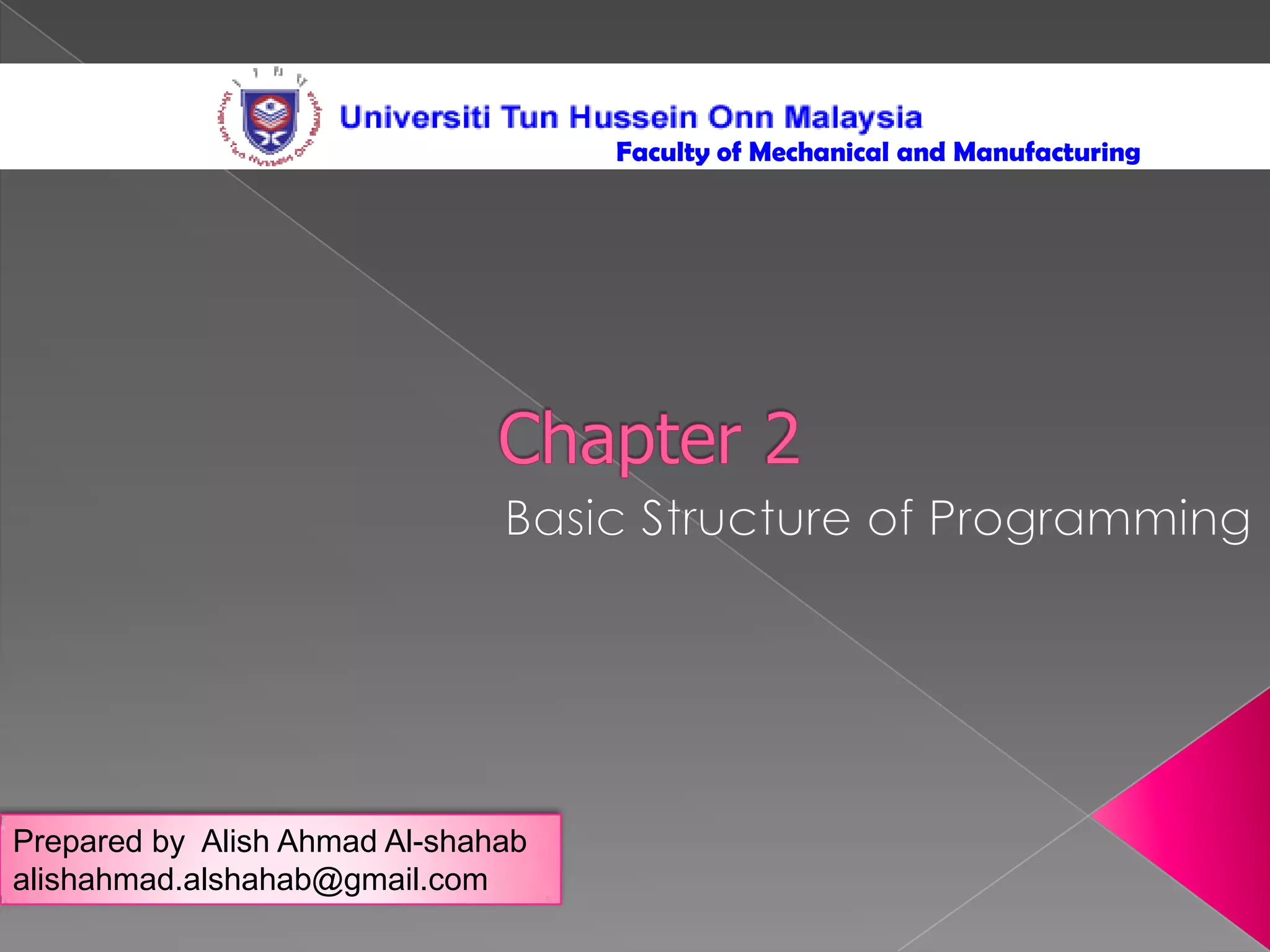 Chap 2 structure of c programming dti2143 | PPT