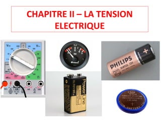 CHAPITRE II – LA TENSION
ELECTRIQUE
 
