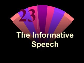 23 The Informative Speech 