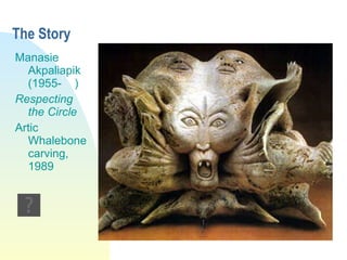 The Story Manasie Akpaliapik (1955-  ) Respecting the Circle Artic Whalebone carving, 1989 