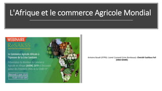 L'Afrique et le commerce Agricole Mondial
 