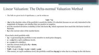 Chap2a Value at Risk methods presentation | PPTX