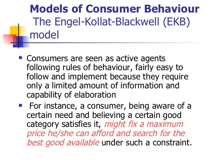 The broad models of consumer behaviour marketing essay