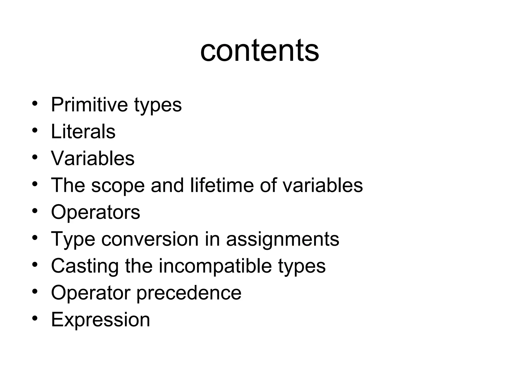 Data types and Operators | PPT