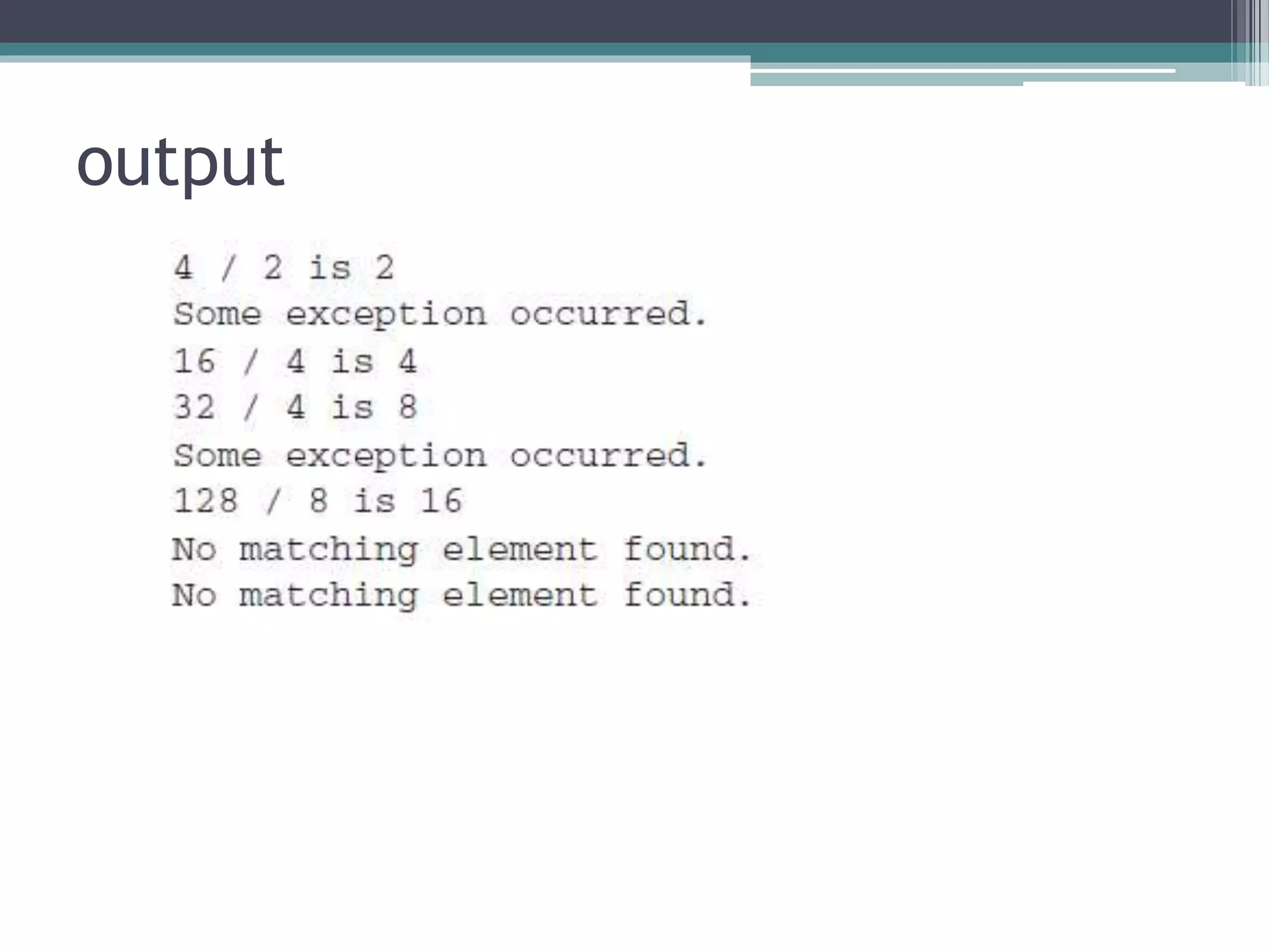 output
 