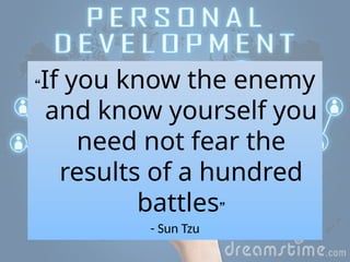 “If you know the enemy
and know yourself you
need not fear the
results of a hundred
battles”
- Sun Tzu
 