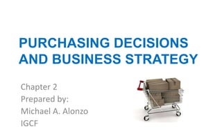 PURCHASING DECISIONS
AND BUSINESS STRATEGY
Chapter 2
Prepared by:
Michael A. Alonzo
IGCF
 