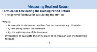 Hpr Formule Comprehensive Analysis of Risk and Return in Investment Portfolios | PPTX