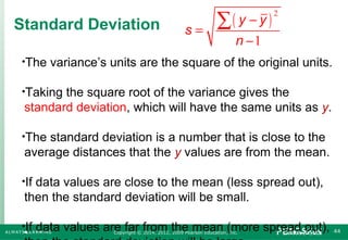 Unit Deviation Dilplaying and summarising Quantitative Data | PPT