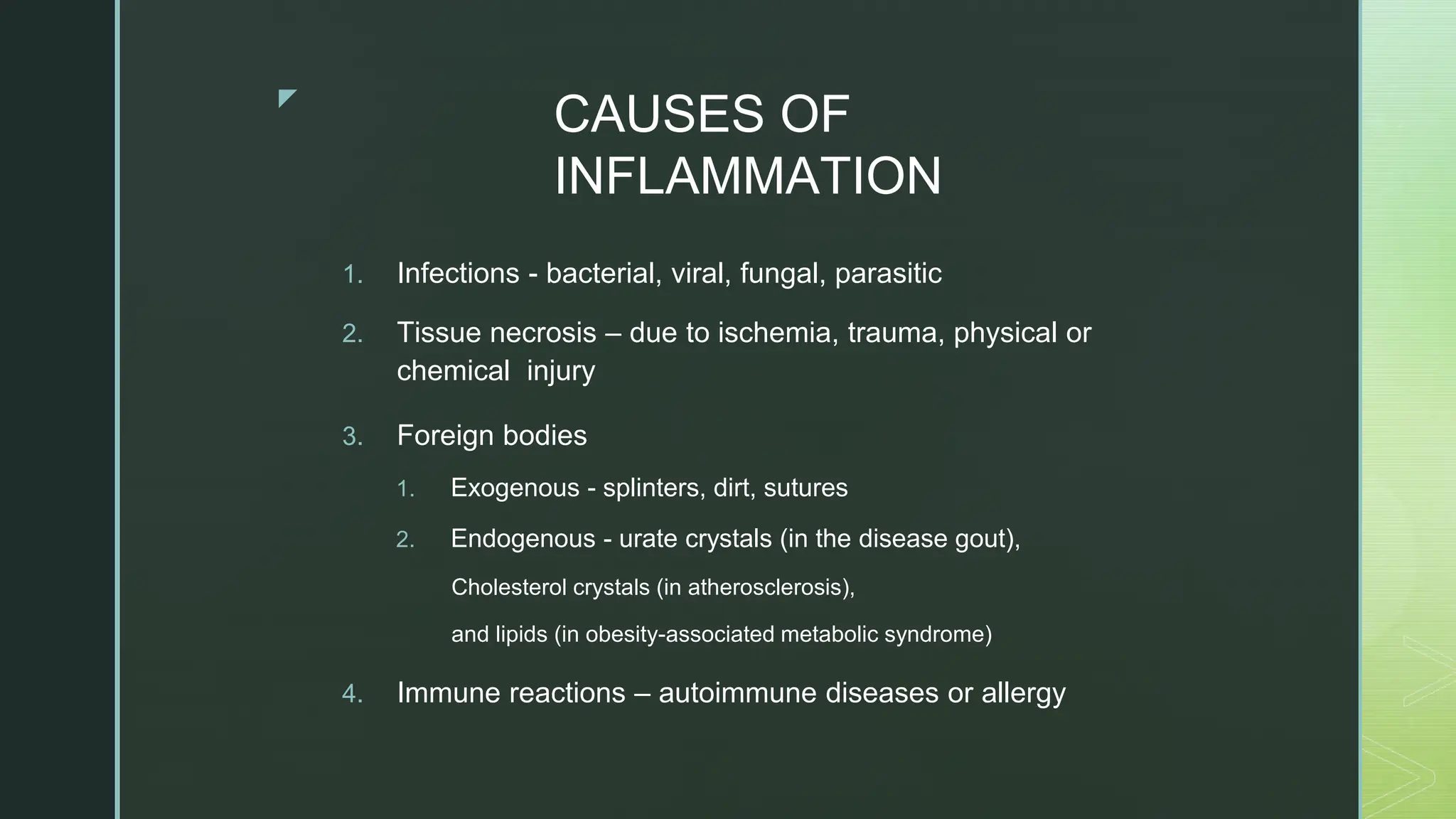 Inflammation- acute and chronic pathology | PPTX