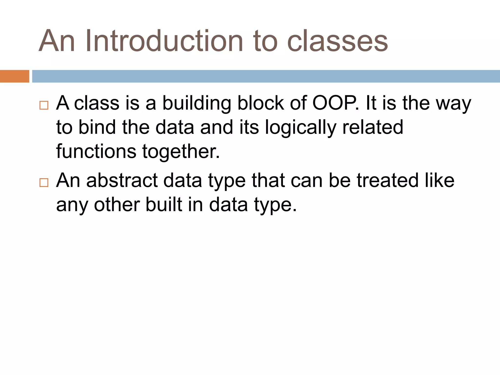 class and objects | PPTX | Programming Languages | Computing