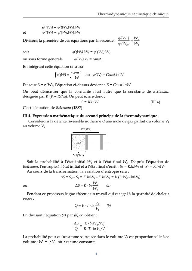 Chap3 Second Principe De La Thermodynamique