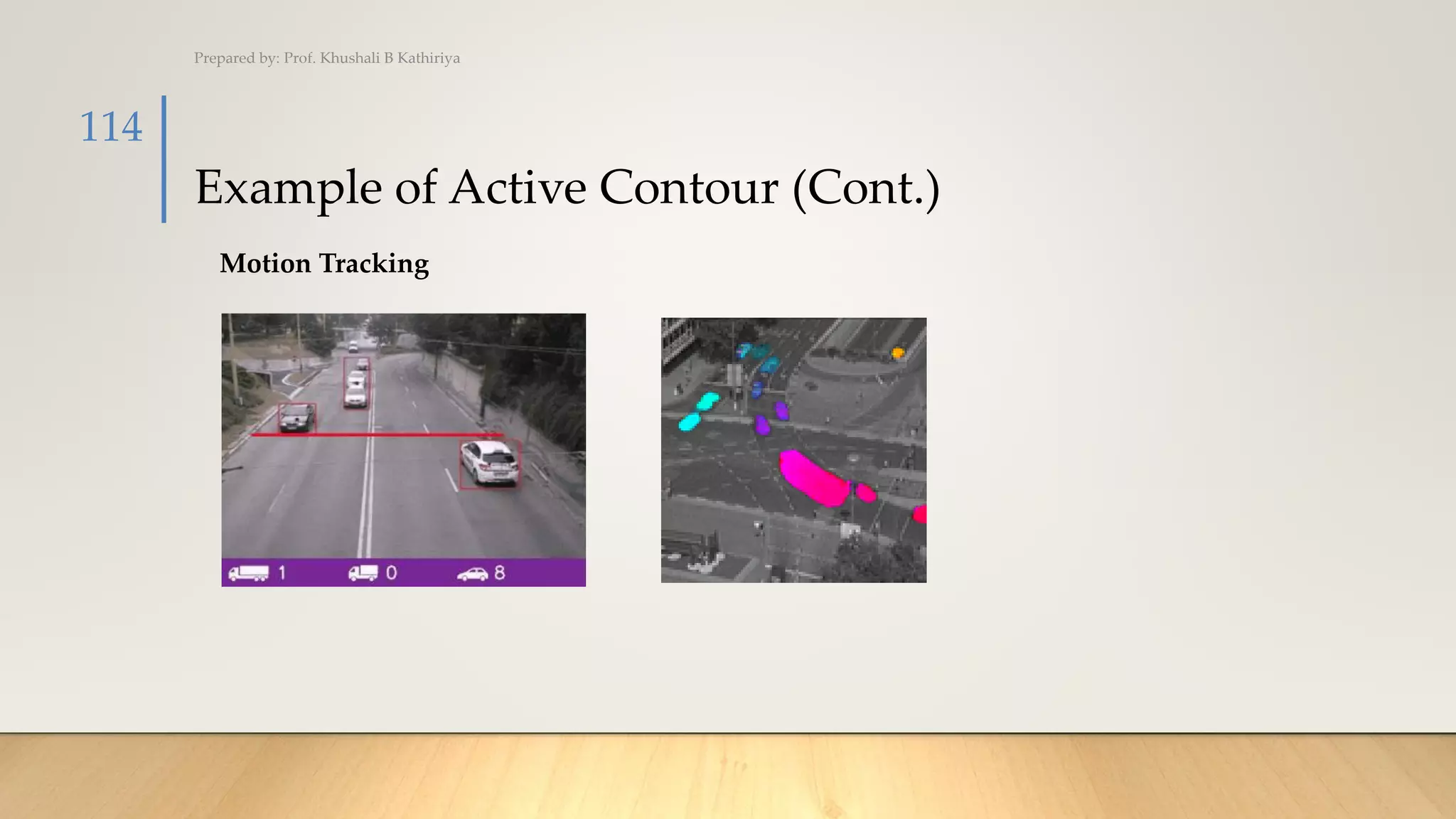 Example of Active Contour (Cont.)
Prepared by: Prof. Khushali B Kathiriya
114
Motion Tracking
 