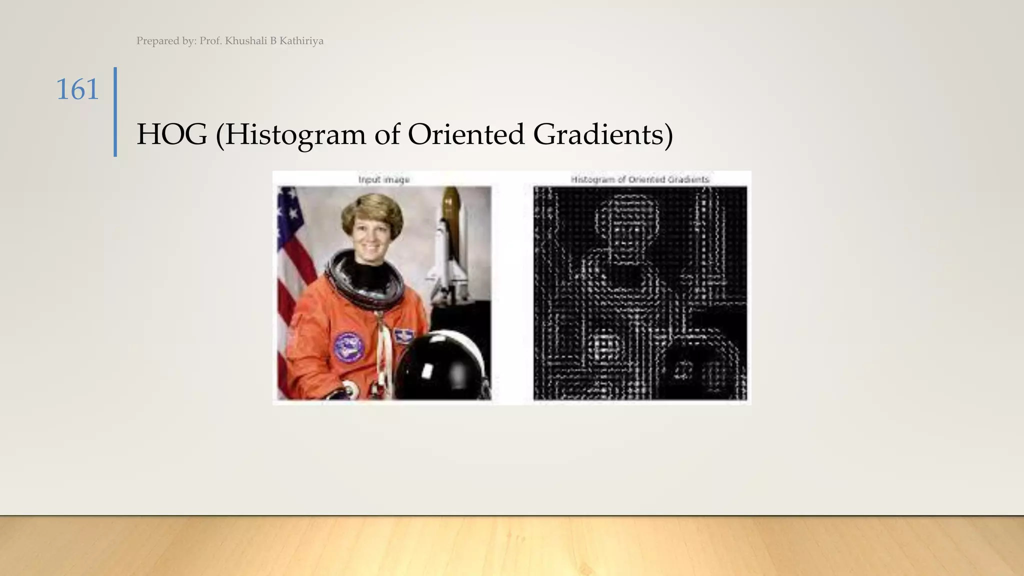 HOG (Histogram of Oriented Gradients)
Prepared by: Prof. Khushali B Kathiriya
161
 