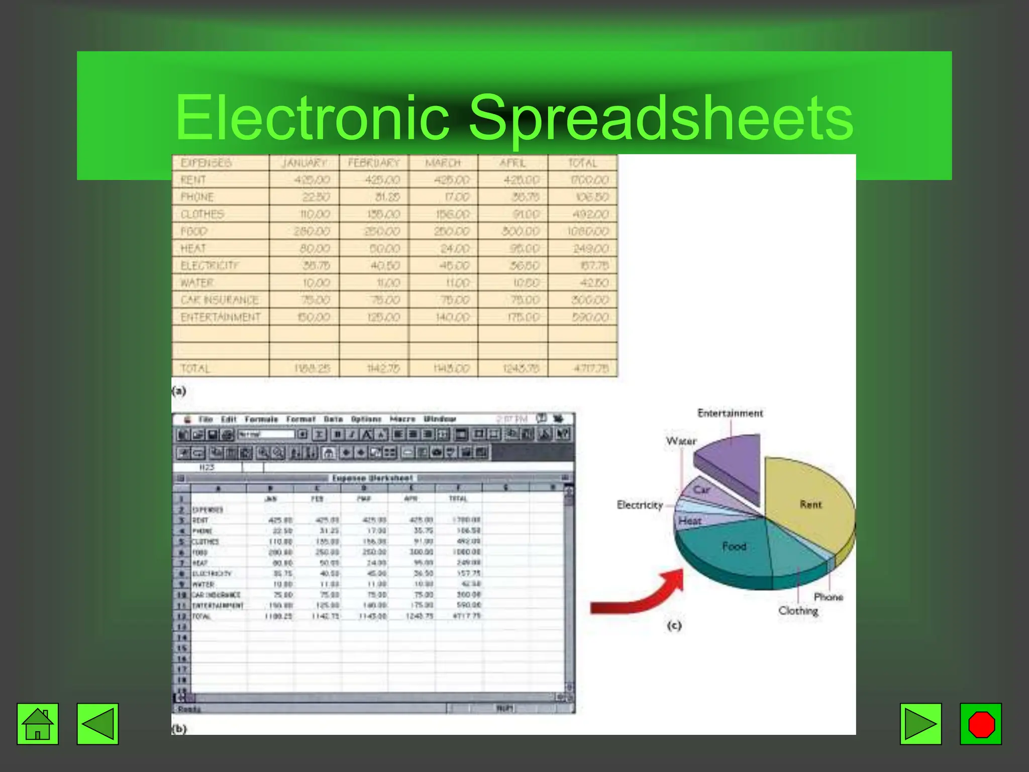 Electronic Spreadsheets
 