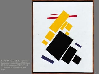 KAZIMIR MALEVICH,  Suprematist Composition: Airplane Flying , 1915 (dated 1914). Oil on canvas, 1’ 10 7/8” x 1’ 7”. Museum of Modern Art, New York.  