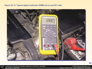 Figure 34–13  Typical digital multimeter (DMM) set to read DC volts. 
