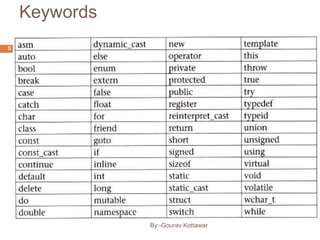 Keywords
5
By:-Gourav Kottawar
 
