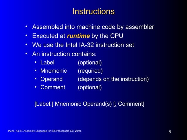 chap3intro.ppt(assembly language fundamentals) | PPT
