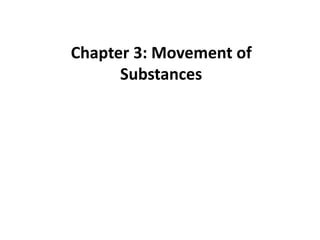 Chapter 3: Movement of
Substances
 
