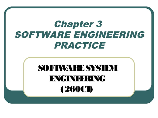 Software System Engineering - Chapter 3 | PPT