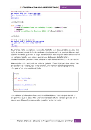 Chap3 programmation modulaire en python | PDF
