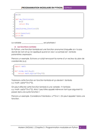 Chap3 programmation modulaire en python | PDF