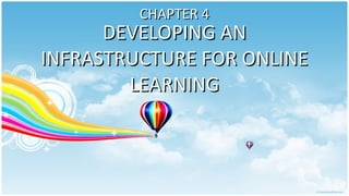DEVELOPING AN INFRASTRUCTURE FOR ONLINE LEARNING CHAPTER 4 