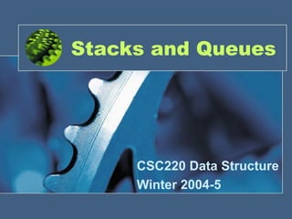 Stacks and Queues
CSC220 Data Structure
Winter 2004-5
 