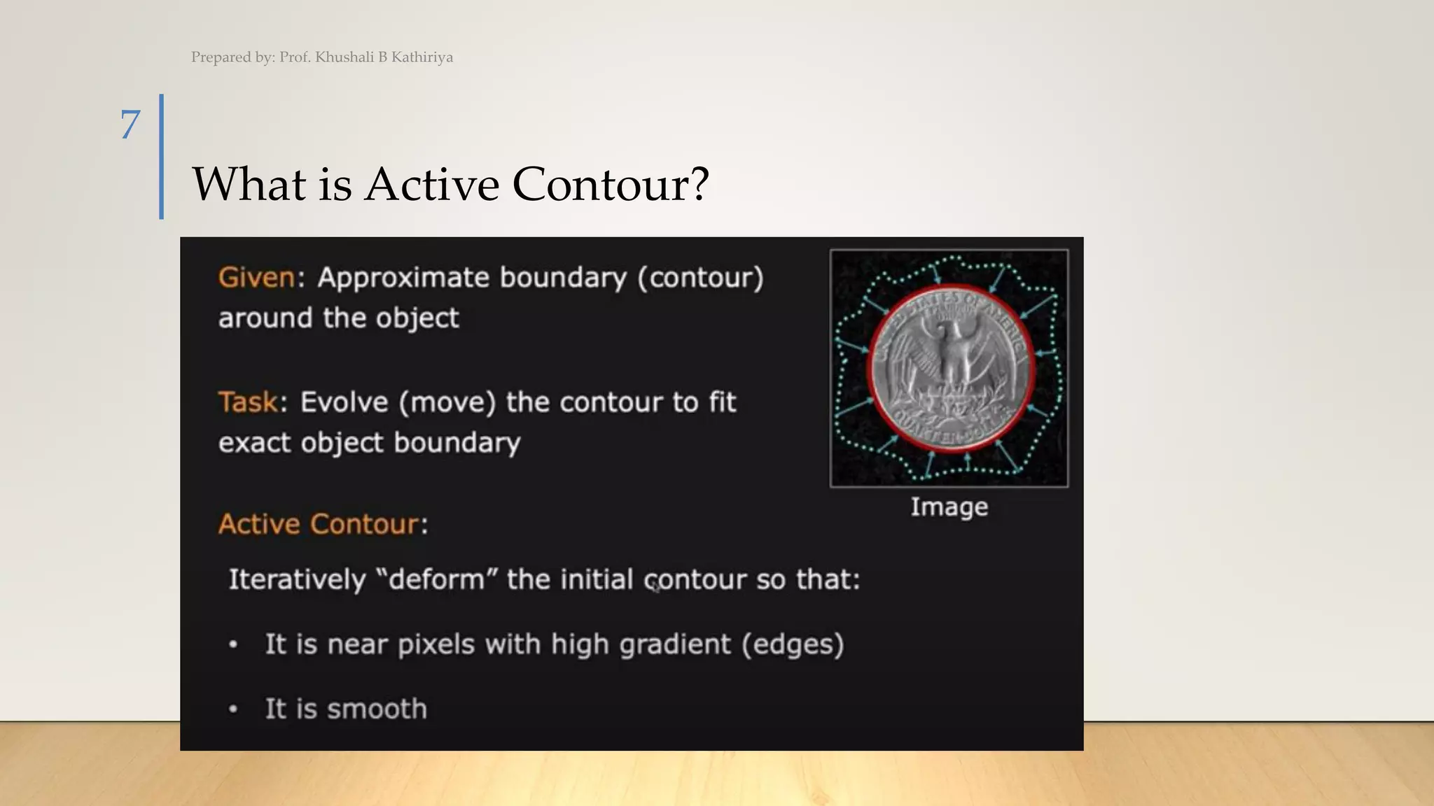 What is Active Contour?
Prepared by: Prof. Khushali B Kathiriya
7
 