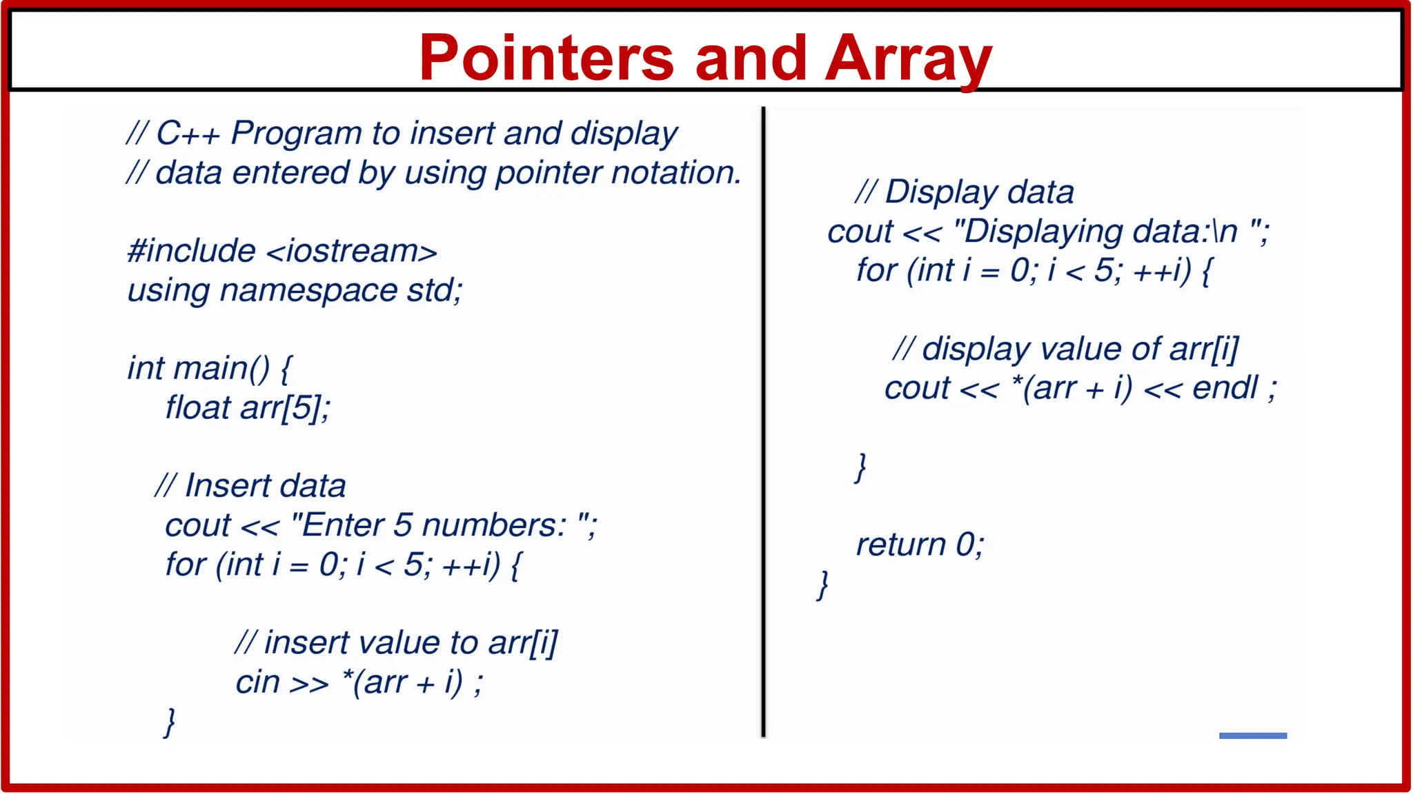 Pointers and Array
 