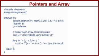 Pointers and Array
 
