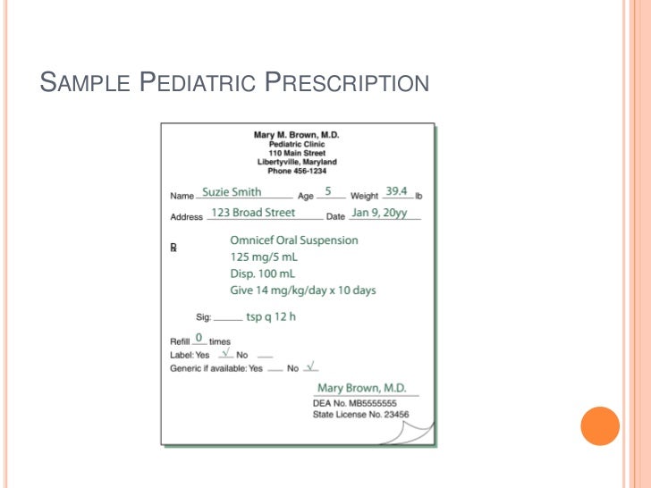 prescription sample