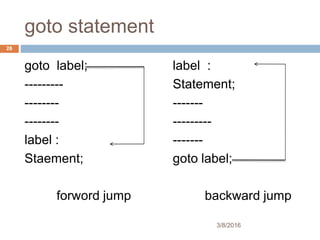 control structures in c if switch for | PPTX