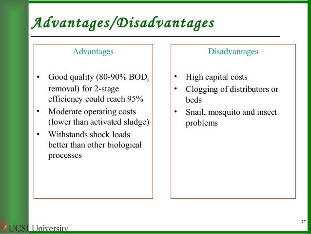wastewater disadvantages