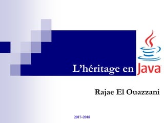 L’héritage en
Rajae El Ouazzani
2017-2018
 