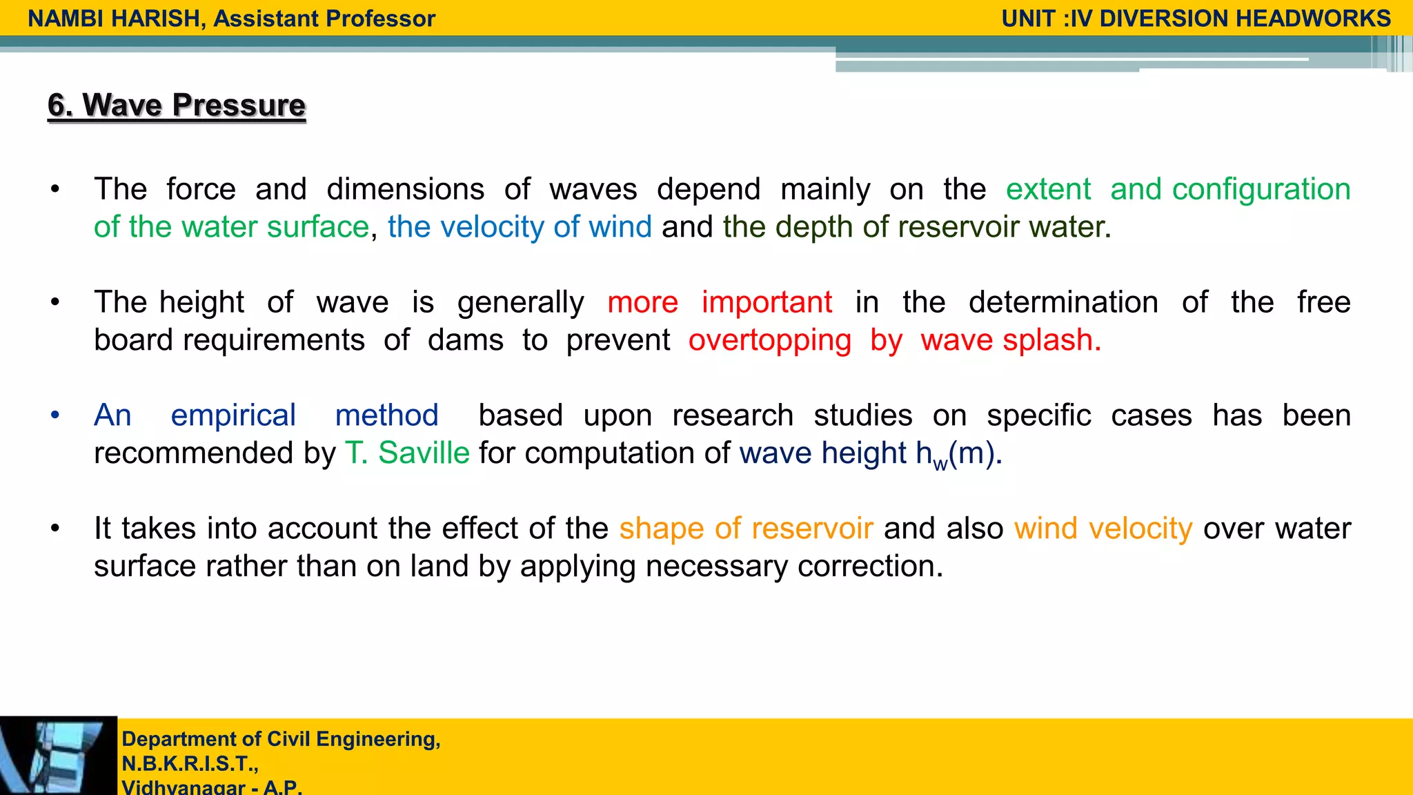 Types of Forces Acting on Gravity Dam | PPTX