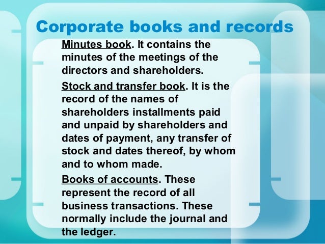 corporate minute book