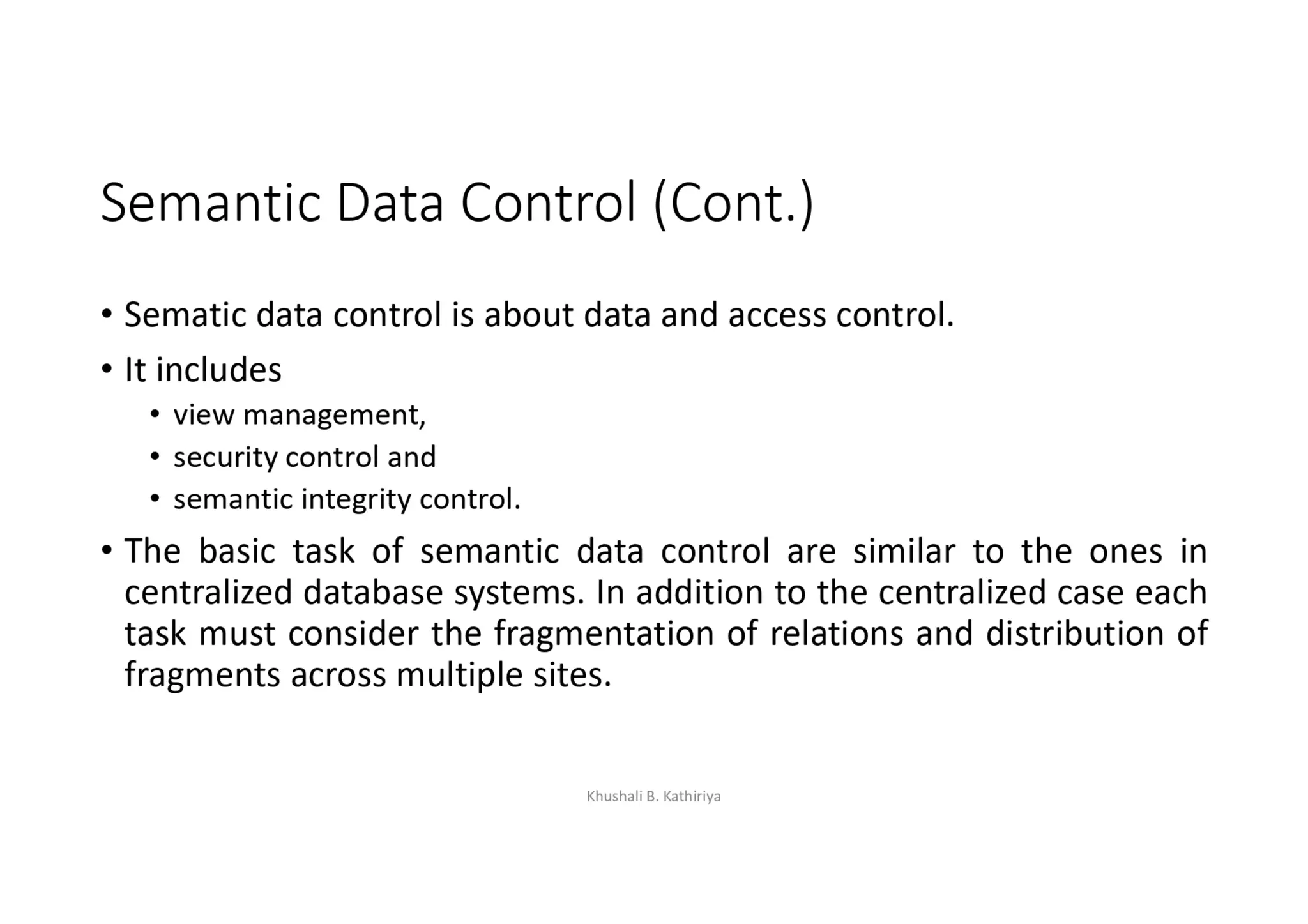 DDBMS_ Chap 5 Semantic Data Control | PDF